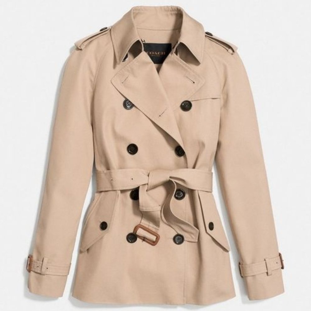 COACH Double Breasted Trench Coat (US 2 - 4 Khaki)